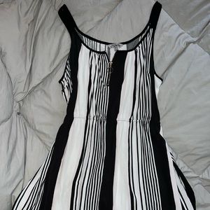 Black and white striped dress with zip